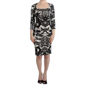 Cavalli Black Printed Sheath Women's Dress